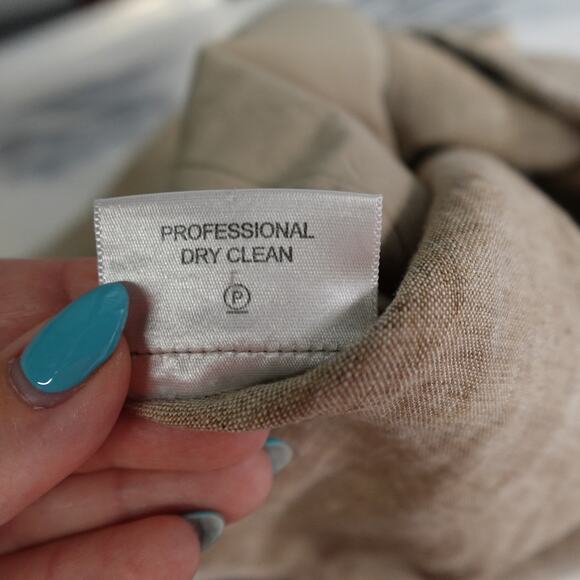 Tory Burch Pants Women 4 Linen Wide Leg Cuffed Tan Brown Beachy Preppy Lagenlook - Picture 10 of 11